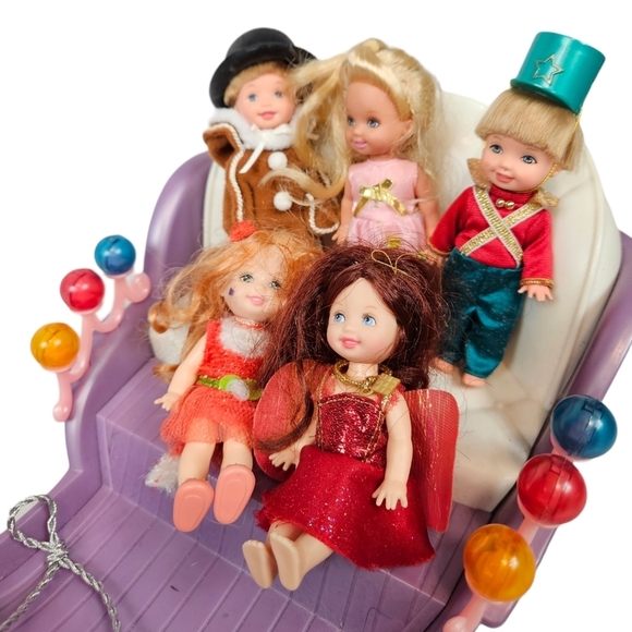 Rare Barbie Nutcracker Marzipan Candy Sleigh‎ & 5 Sugar Plum Fairies Play Set - Picture 12 of 15